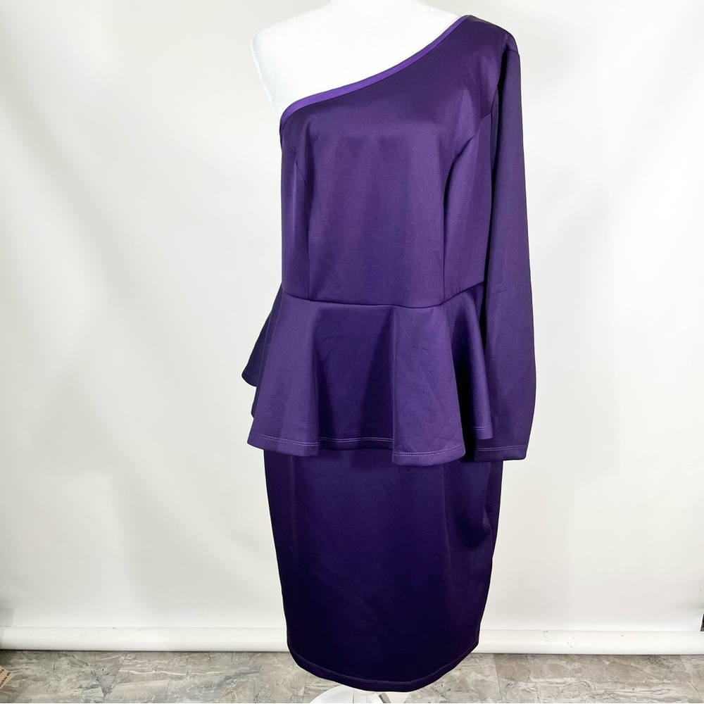 NWT ASOS Curve One Sleeve Peplum Dress